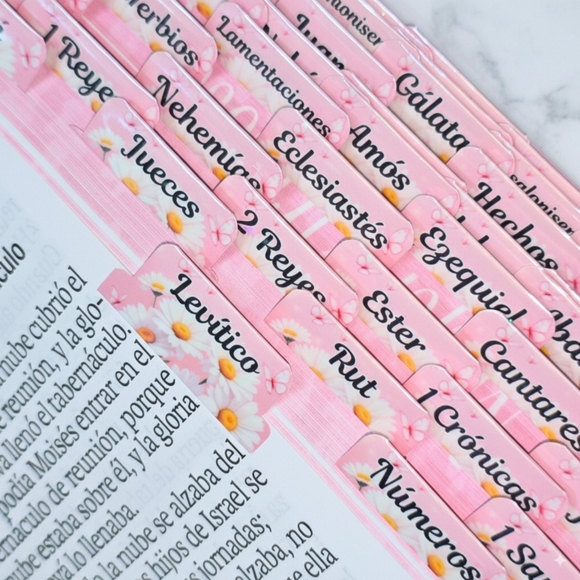 Floral Pink Bible Tabs - Picture 1 of 4